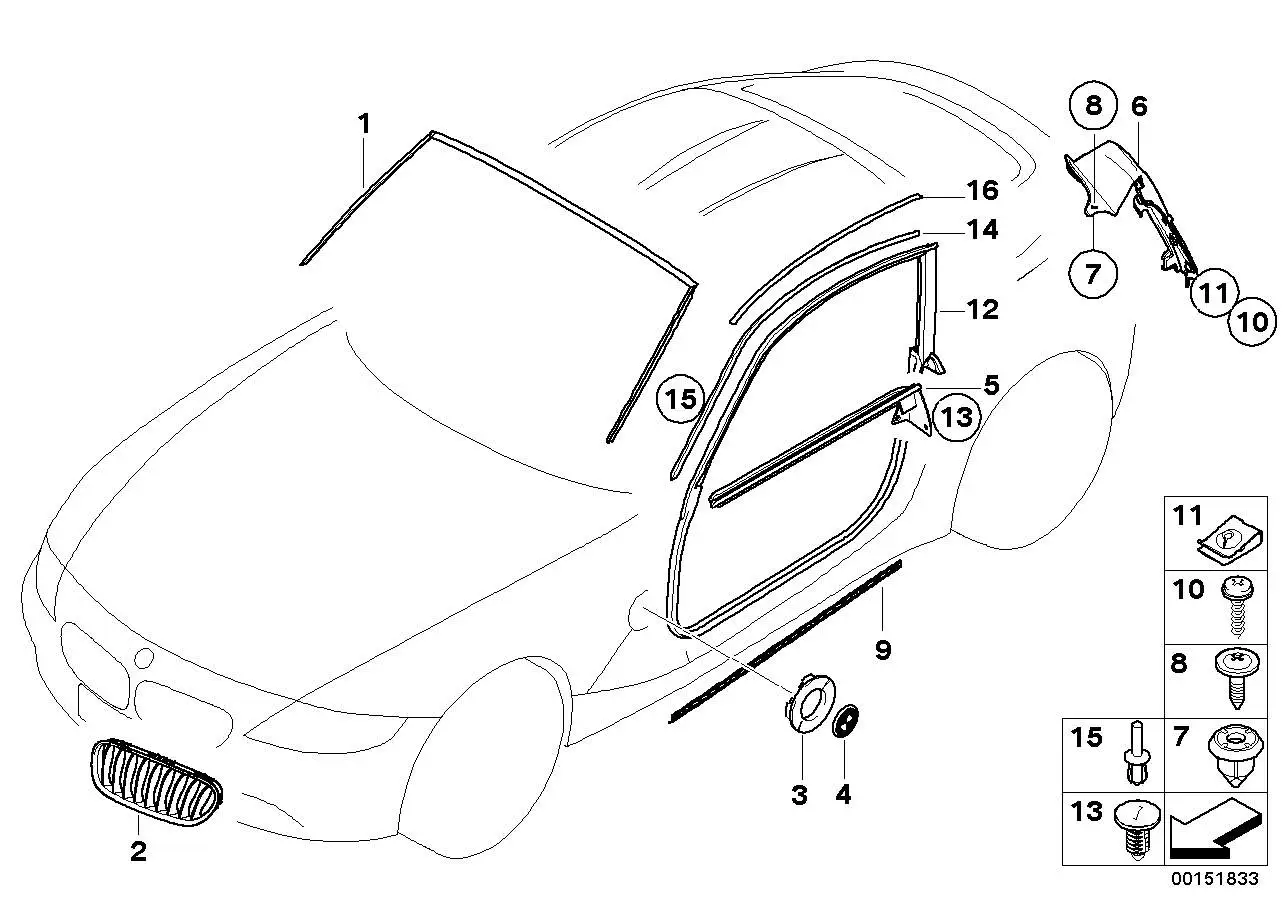 BMW Abdeckung Frontscheibe E86 51317210011 - Bildposition 01