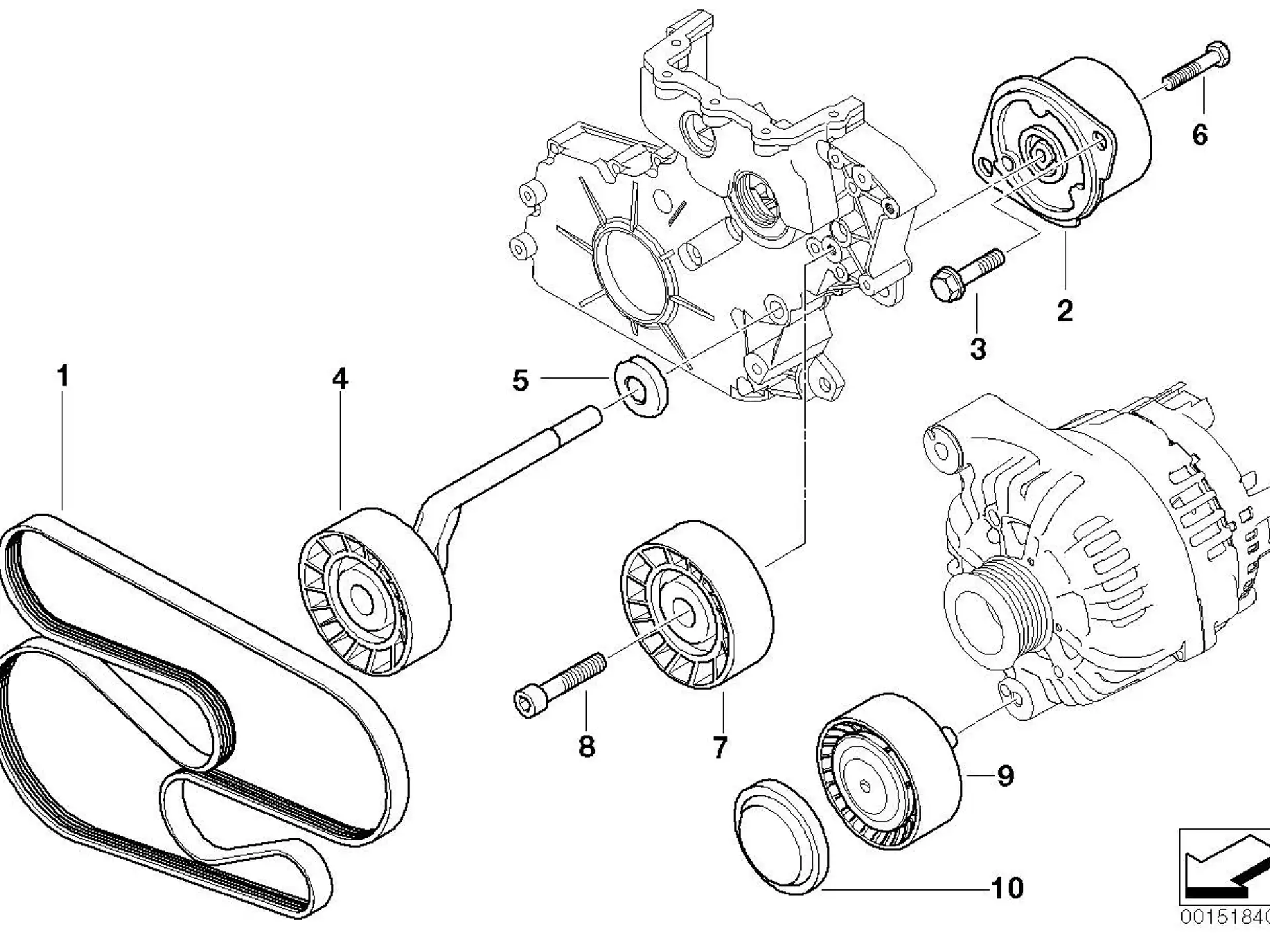 BMW Umlenkrolle E60 E61 E63 E64 11287802146