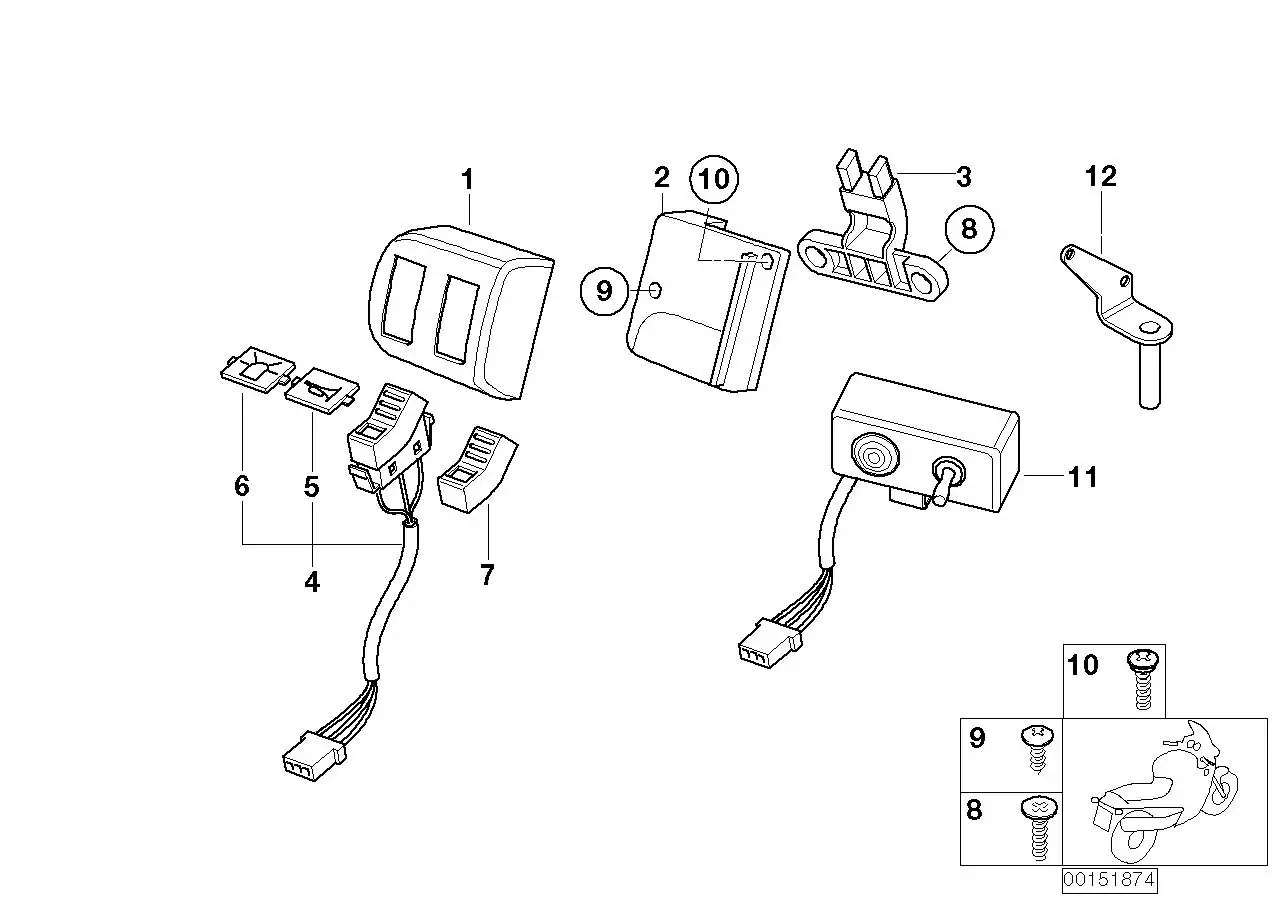 BMW Schaltergehäuse Oberteil rechts K41 R22 61317653974 - K41, R2