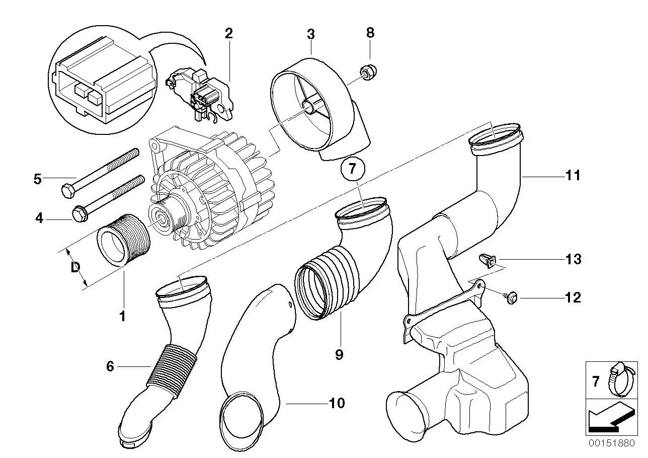 BMW Luftkanal unten E46 12317503969