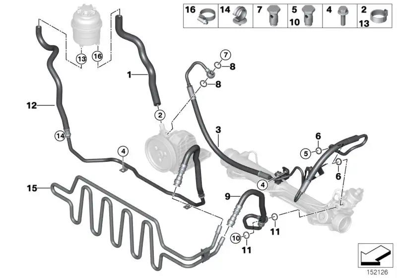 BMW Lenkhilfeschleife E90 E91 E92 E93 17217795456 - 3er E93 Cabri