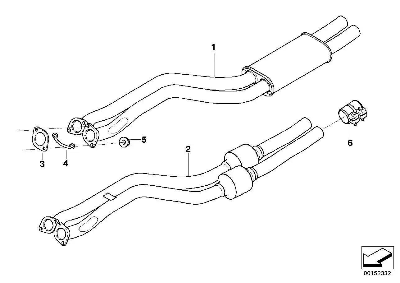 BMW Abgasrohre mit Vorschalldämpfer E85 E86 18107547103 - Z4 E85