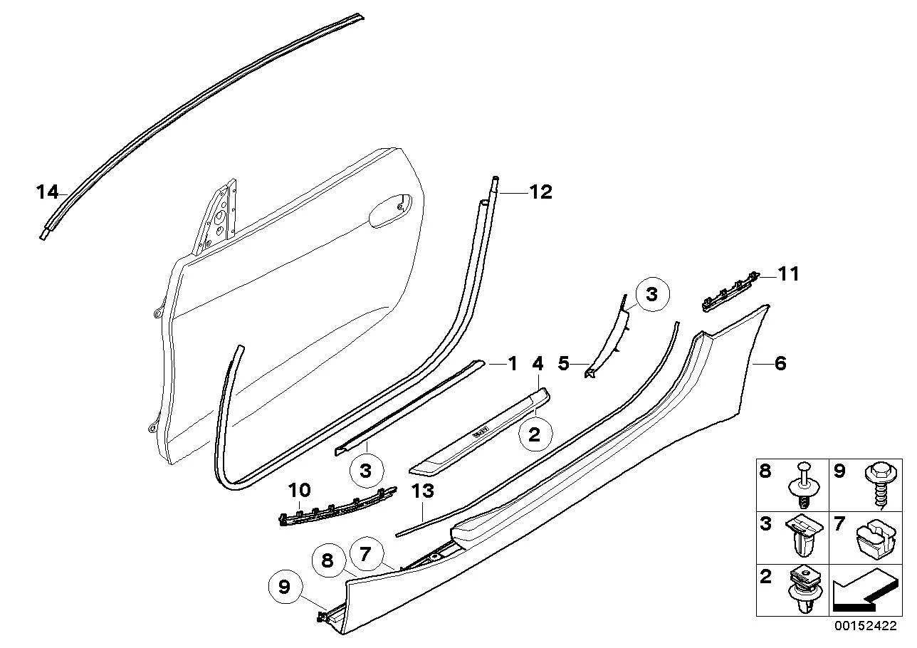 BMW Türdichtung rechts E86 51333420704
