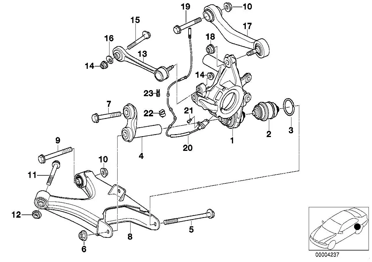 BMW Halter ABS-Impulsgeber E38 E52 34521164096 - Bildposition 23