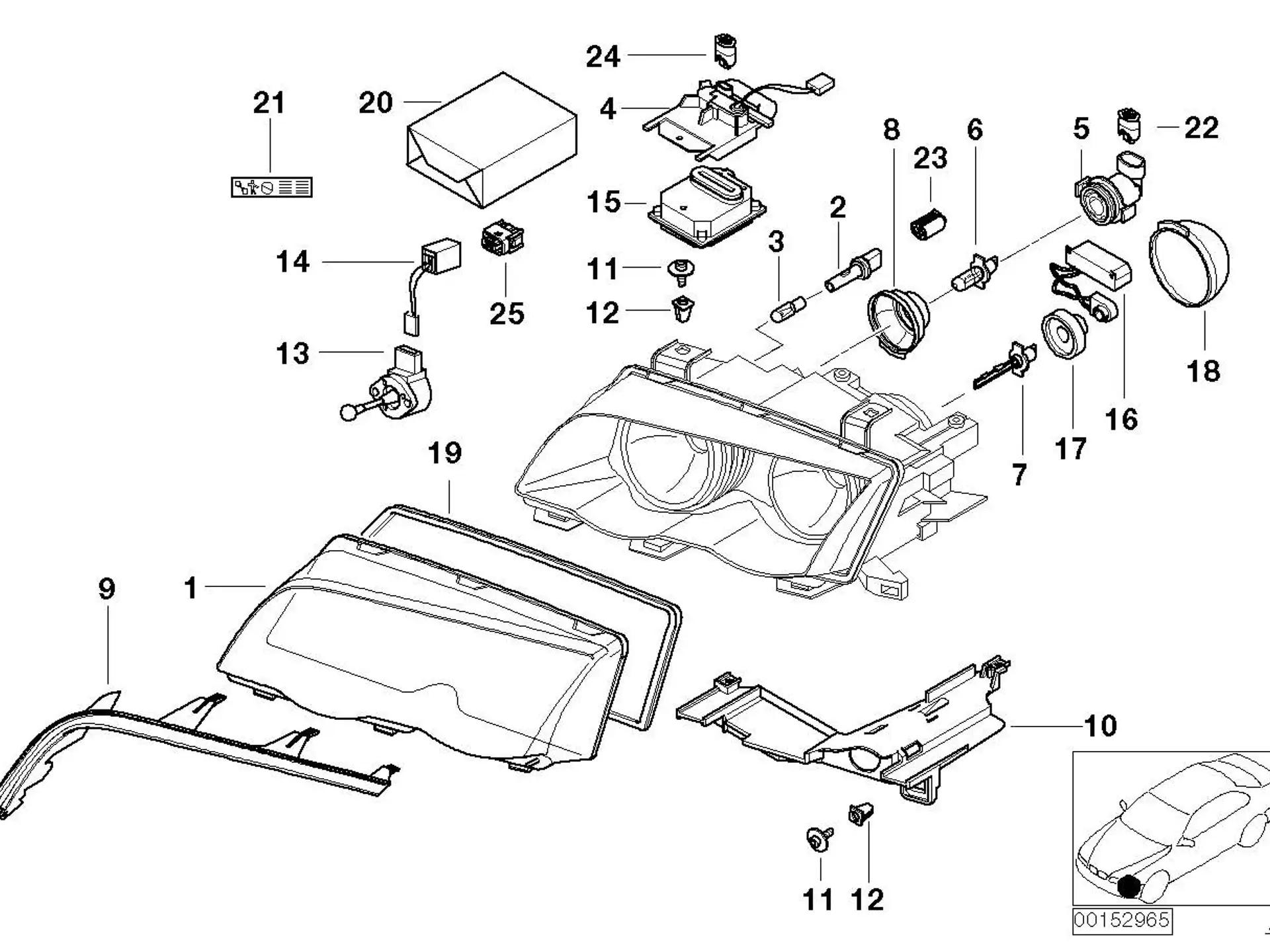 BMW Abdeckscheibe rechts E46 63128382192