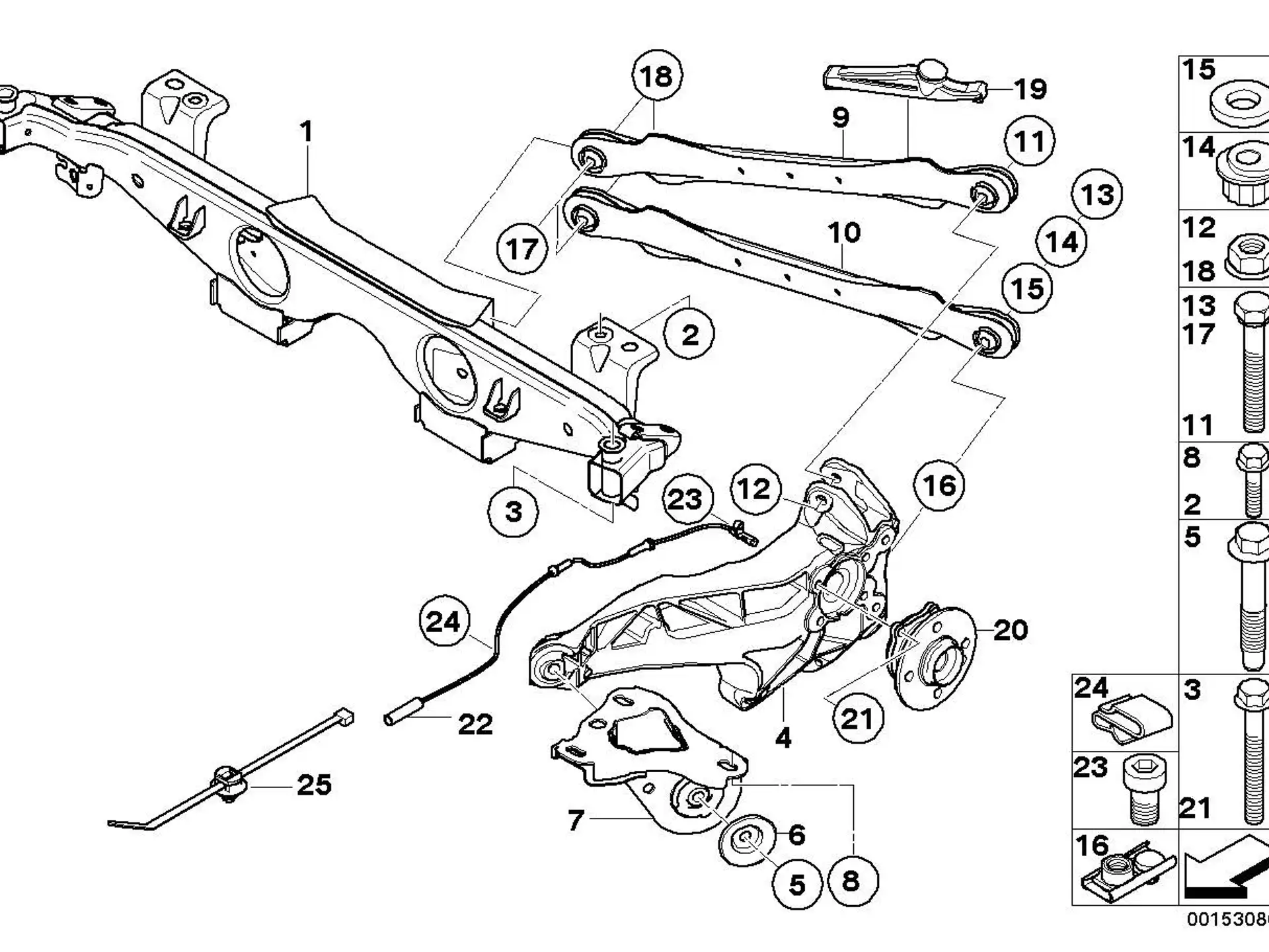 BMW Halter Längslenker links R55 R56 R57 R58 R59 33306799089