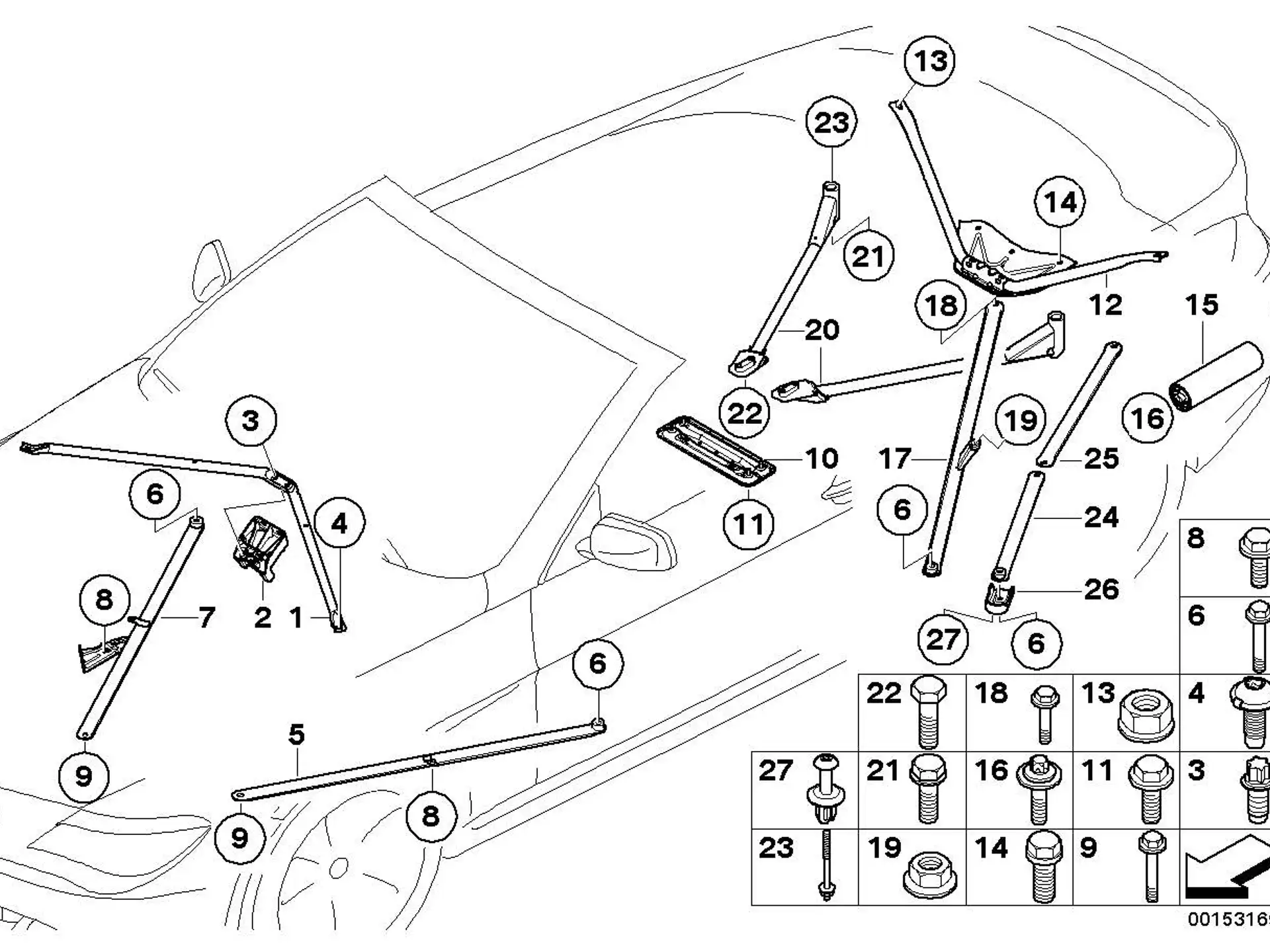 BMW Sechskantschraube mit Scheibe E61 E64 E88 F07 F11 F12 07147076050