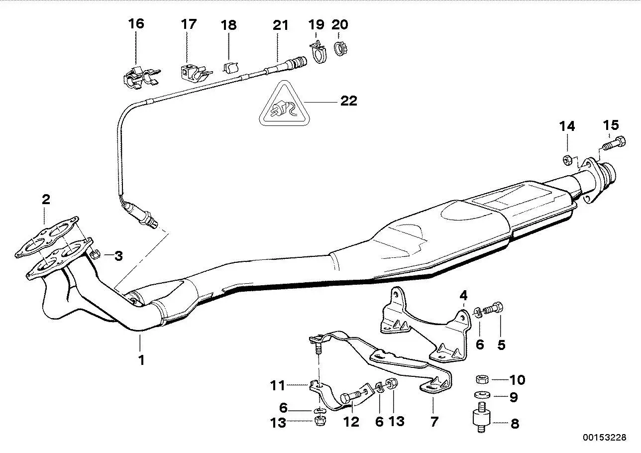 BMW Träger Abgasanlage E34 E36 18301728585 - Bildposition 07