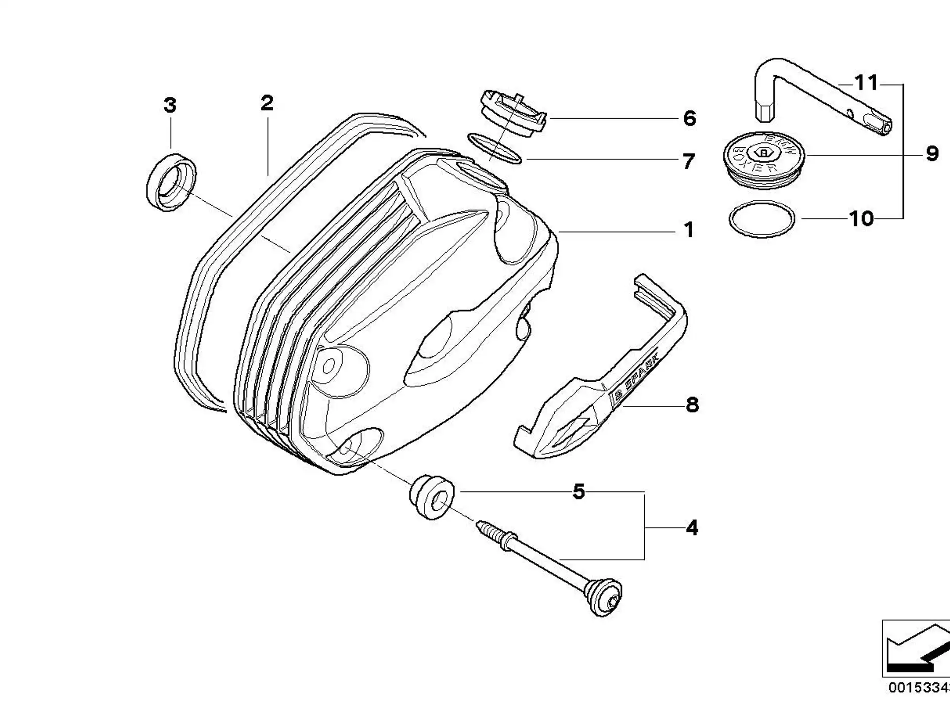BMW Zylinderkopfhaube silber rechts A67 K25 K26 K27 K28 K29 11127673080