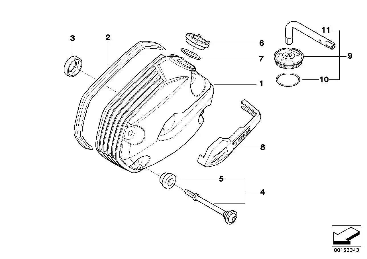 BMW Zylinderkopfhaube silber rechts A67 K25 K26 K27 K28 K29 11127
