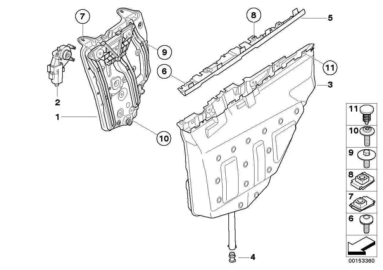 BMW Antrieb Fensterheber hinten rechts E93 67627198174