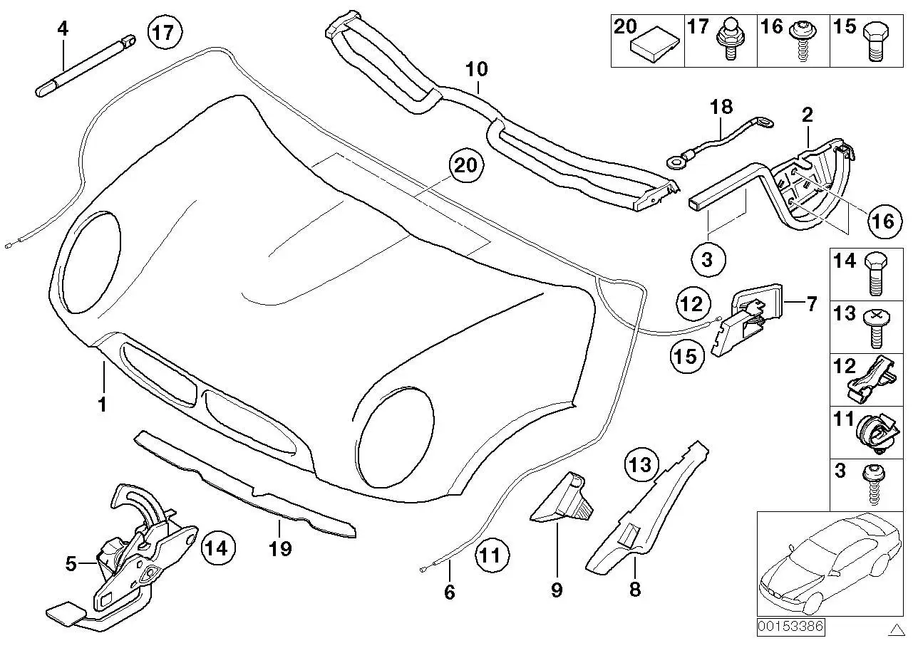 BMW Frontklappe R52 R53 41617067754 - MINI R53, MINI R52