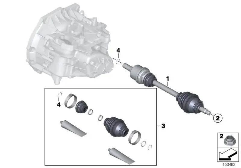 BMW Abtriebswelle links R55 R56 R57 R58 R59 31608605467