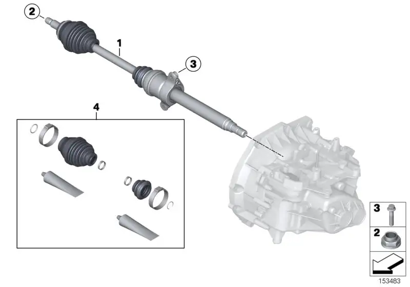 BMW Abtriebswelle rechts R55 R56 R57 R58 R59 31608605466 - MINI