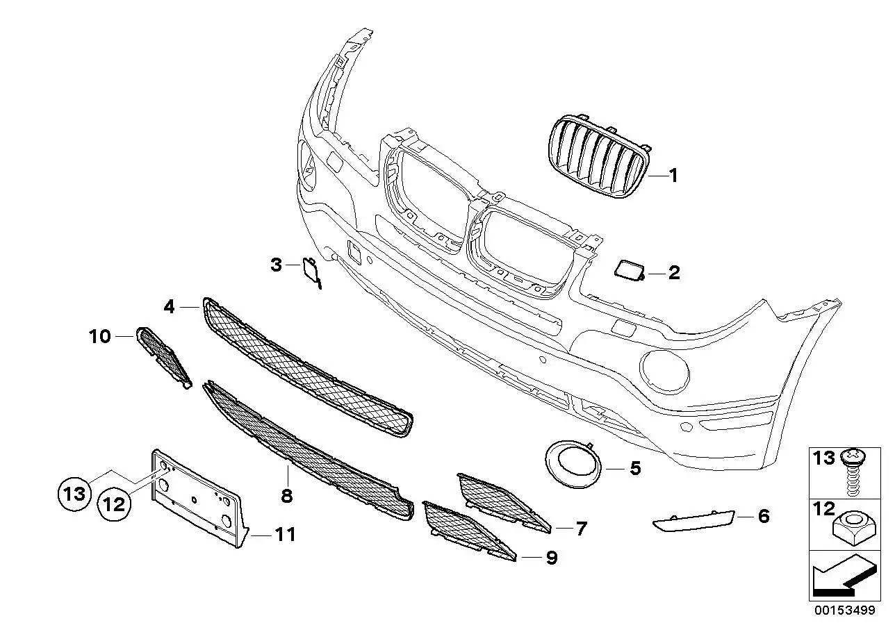 BMW Abdeckkappe grundiert links E83 61673443131 - X3 E83