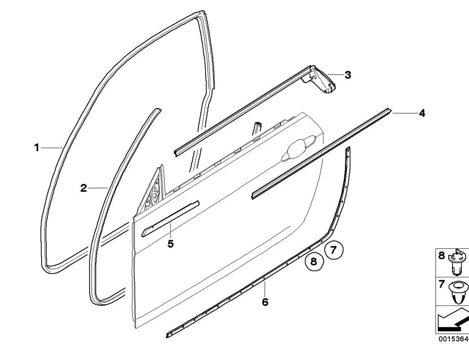 BMW Türdichtung rechts E81 E82 51767054028