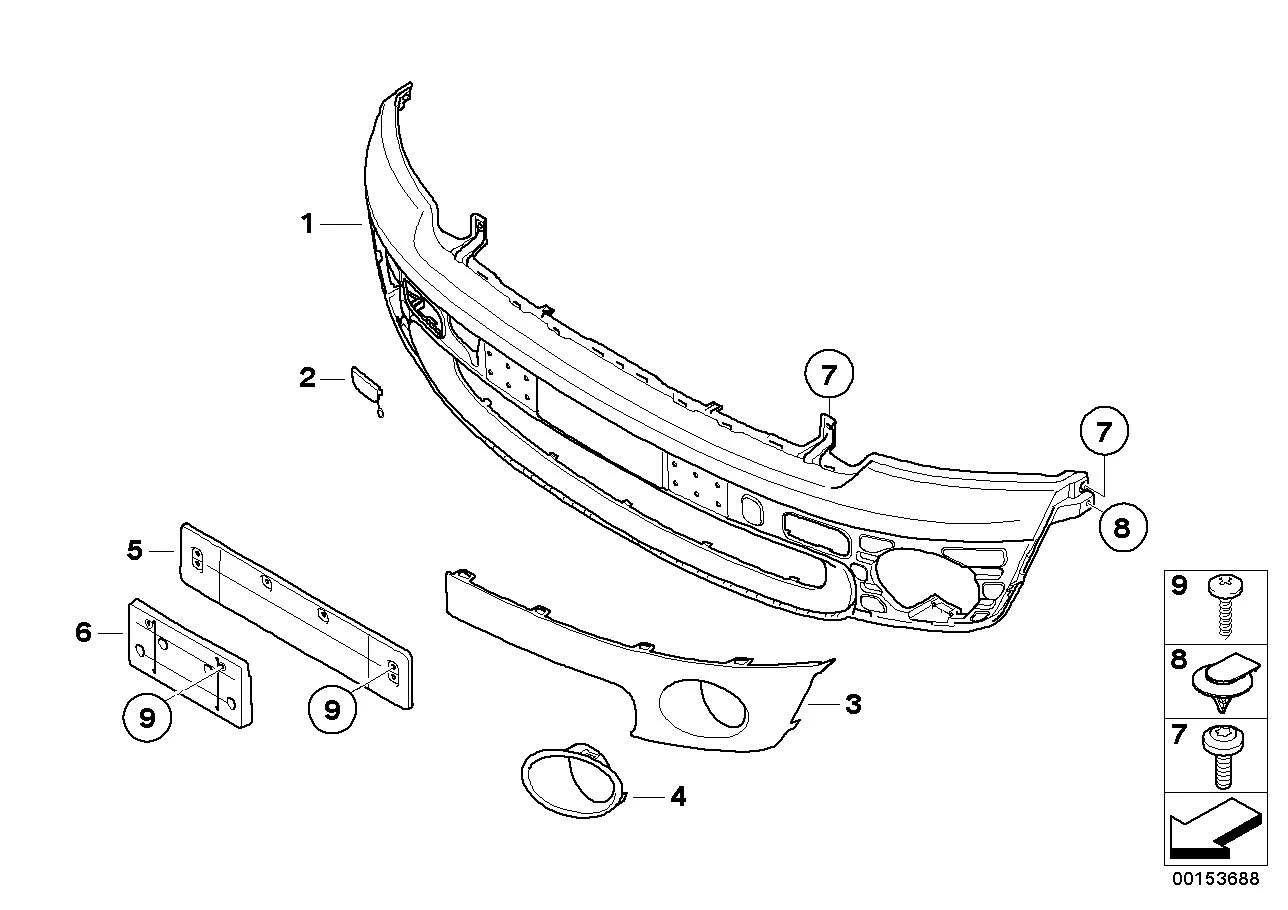 BMW Satz Anbauteile Stossfänger vorn R55 R56 R57 R58 R59 51112411406