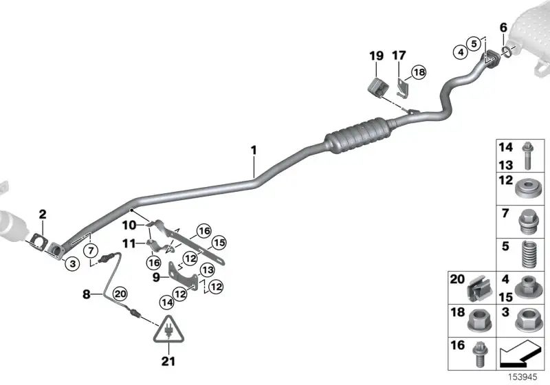 BMW Abgasrohre mit Vorschalldämpfer E90 E91 E92 E93 18307645970 -