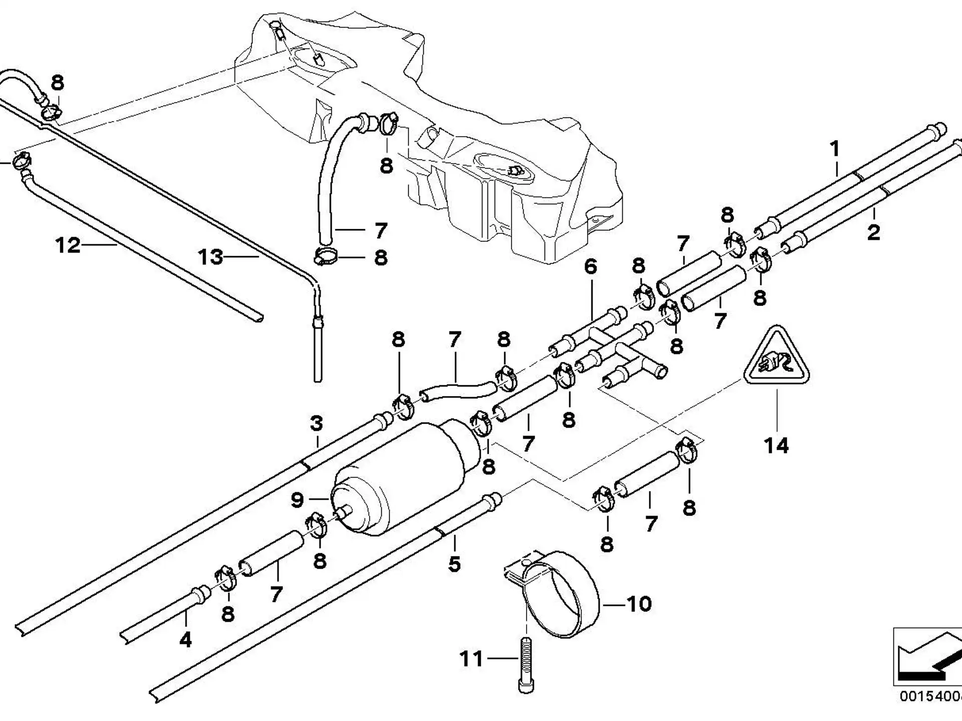 BMW Kraftstoffleitung hinten E39 16121184768