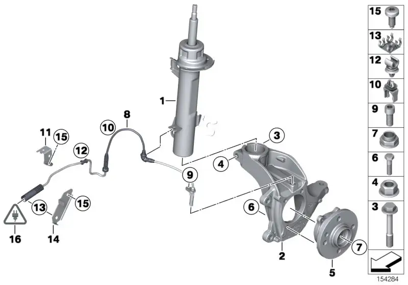 BMW Federbein vorn links R58 31316855357