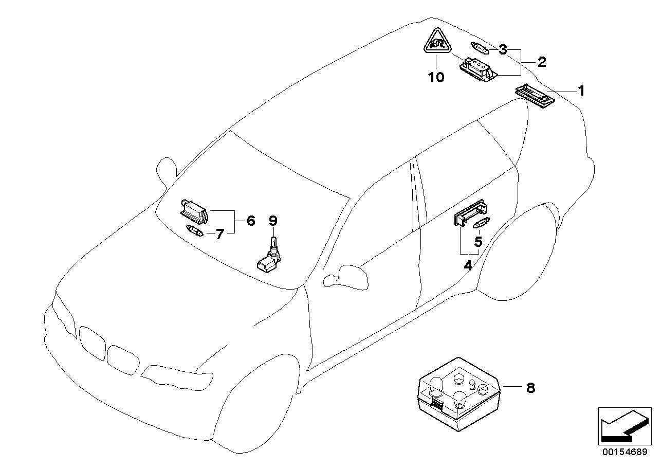 BMW Gepäckraumleuchte/Heckklappe E39 E46 E61 E65 E66 E83 E91 F01 F02 F04 F10 F11 63316962569
