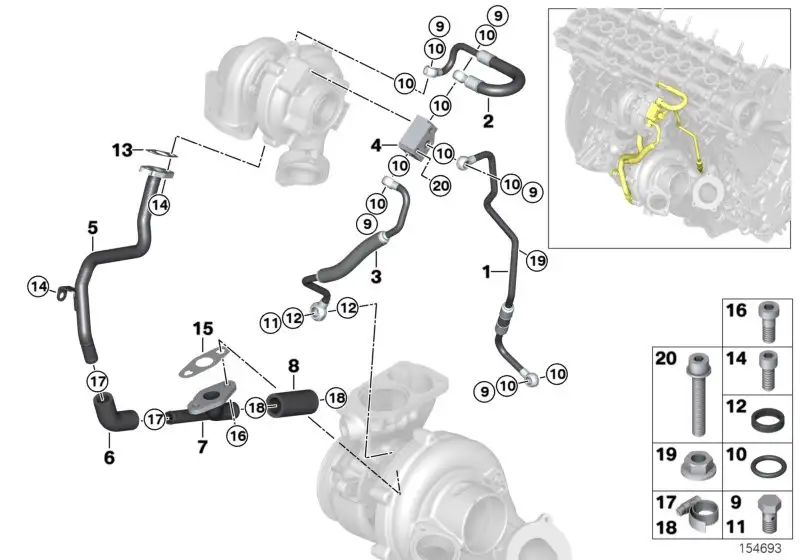 BMW Dichtung asbestfrei E60 E61 E63 E64 E70 E71 E83 E90 E91 E92 1