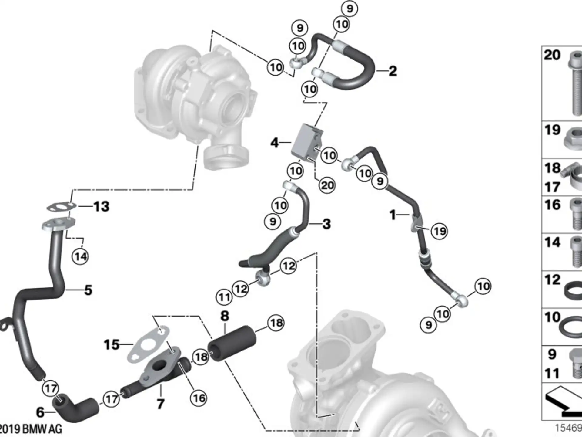 BMW Rücklaufleitung E60 E61 E63 E64 E70 E71 E83 E90 E91 E92 11427795975