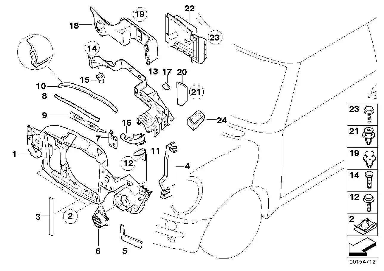 BMW Trennwand links R52 R53 51717062586