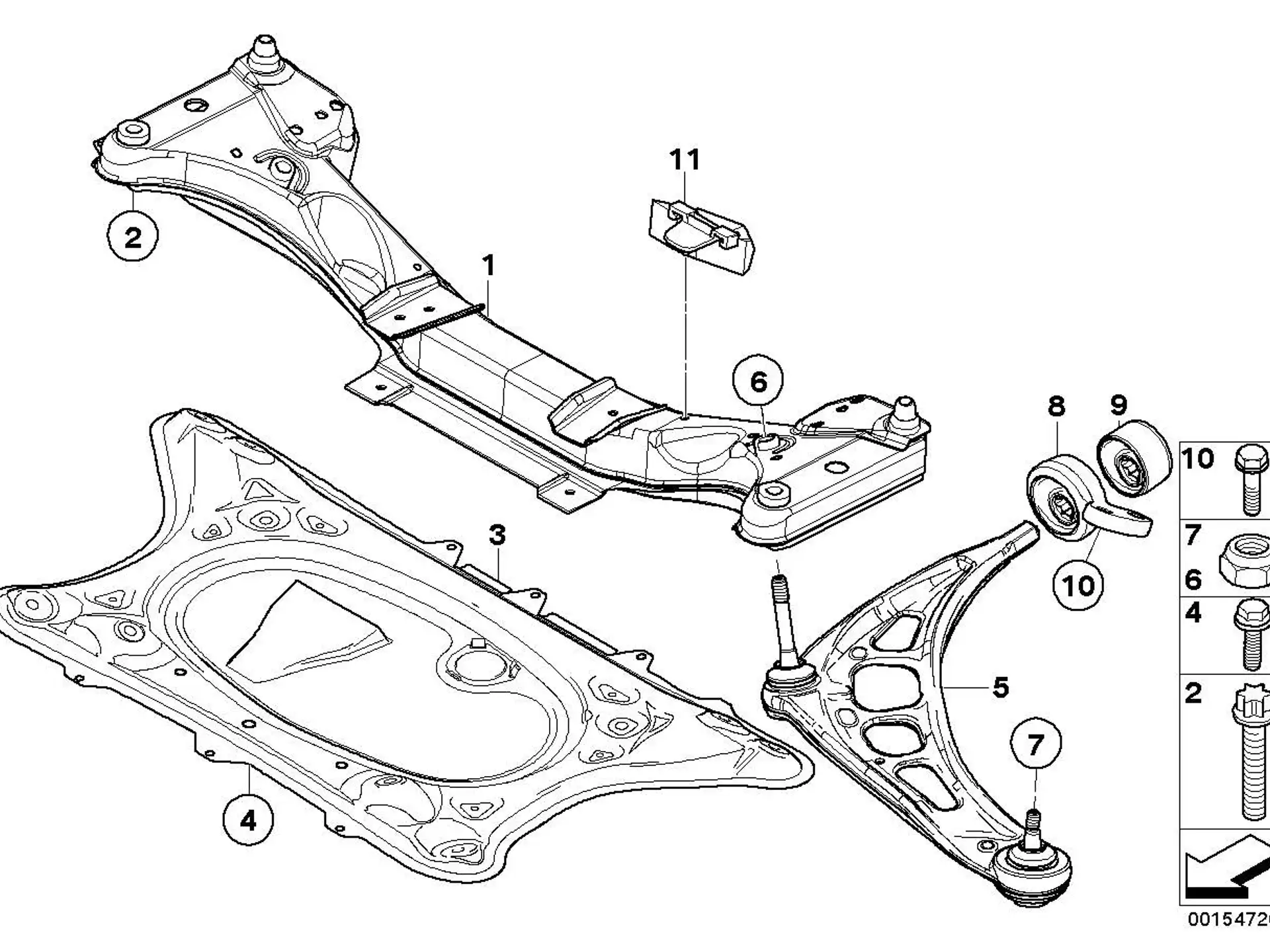 BMW Satz Gummilager E85 E86 31107838575