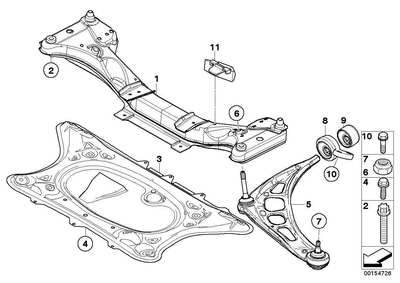 BMW Satz Gummilager E85 E86 31107838575 - Z4 E85, Z4 E86