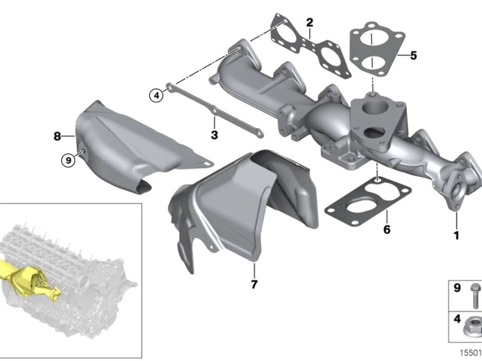 BMW Dichtung asbestfrei E60 E61 E63 E64 E70 E71 E83 E90 E91 E92 11627799728
