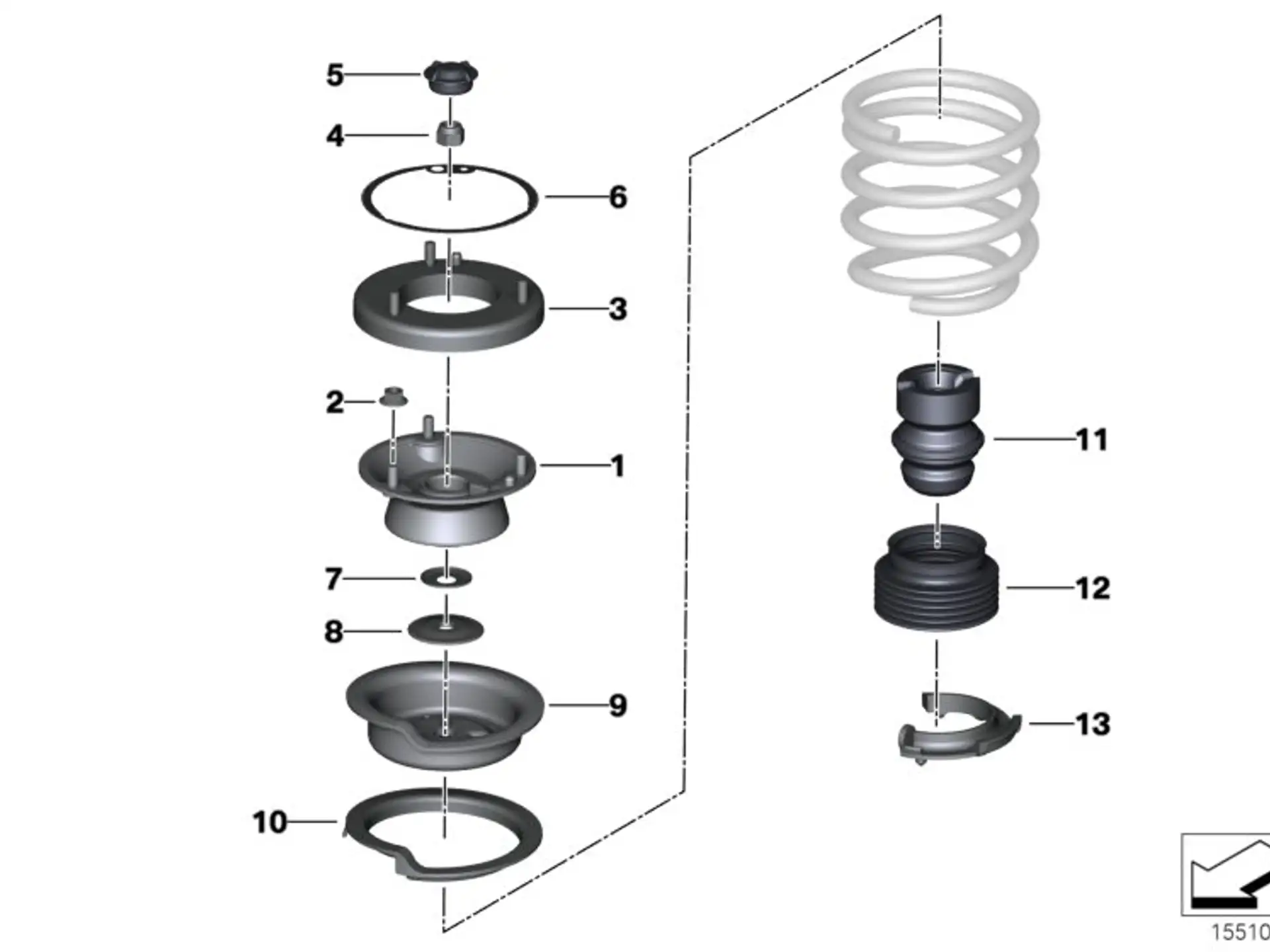 BMW Federunterlage oben E81 E82 E84 E87 E88 E89 E90 E91 E92 E93 31336767500