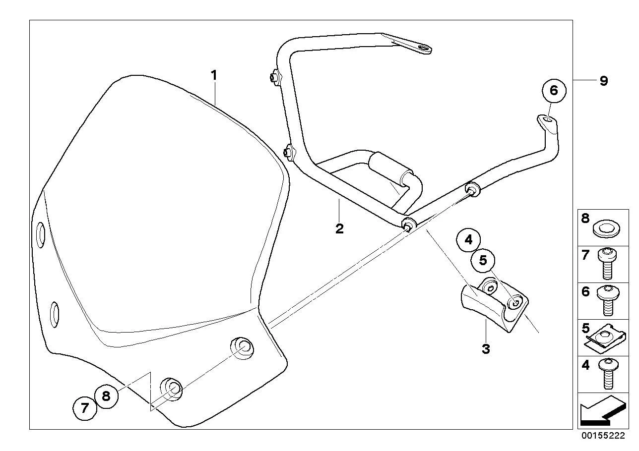 BMW Windschild Sport getönt K15 K27 71607704107-2