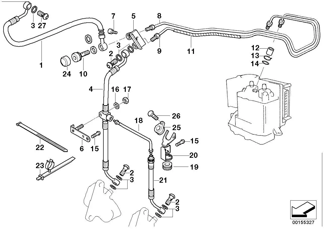 BMW Bremsleitung Vorlauf vorne R21 R21A R22 R28 34327676975