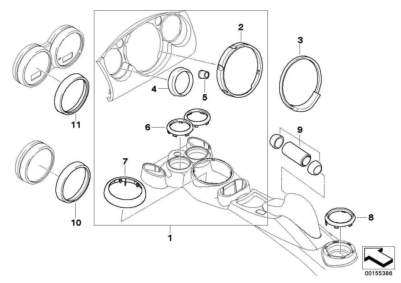 BMW Zierring R50 R52 R53 51457132399