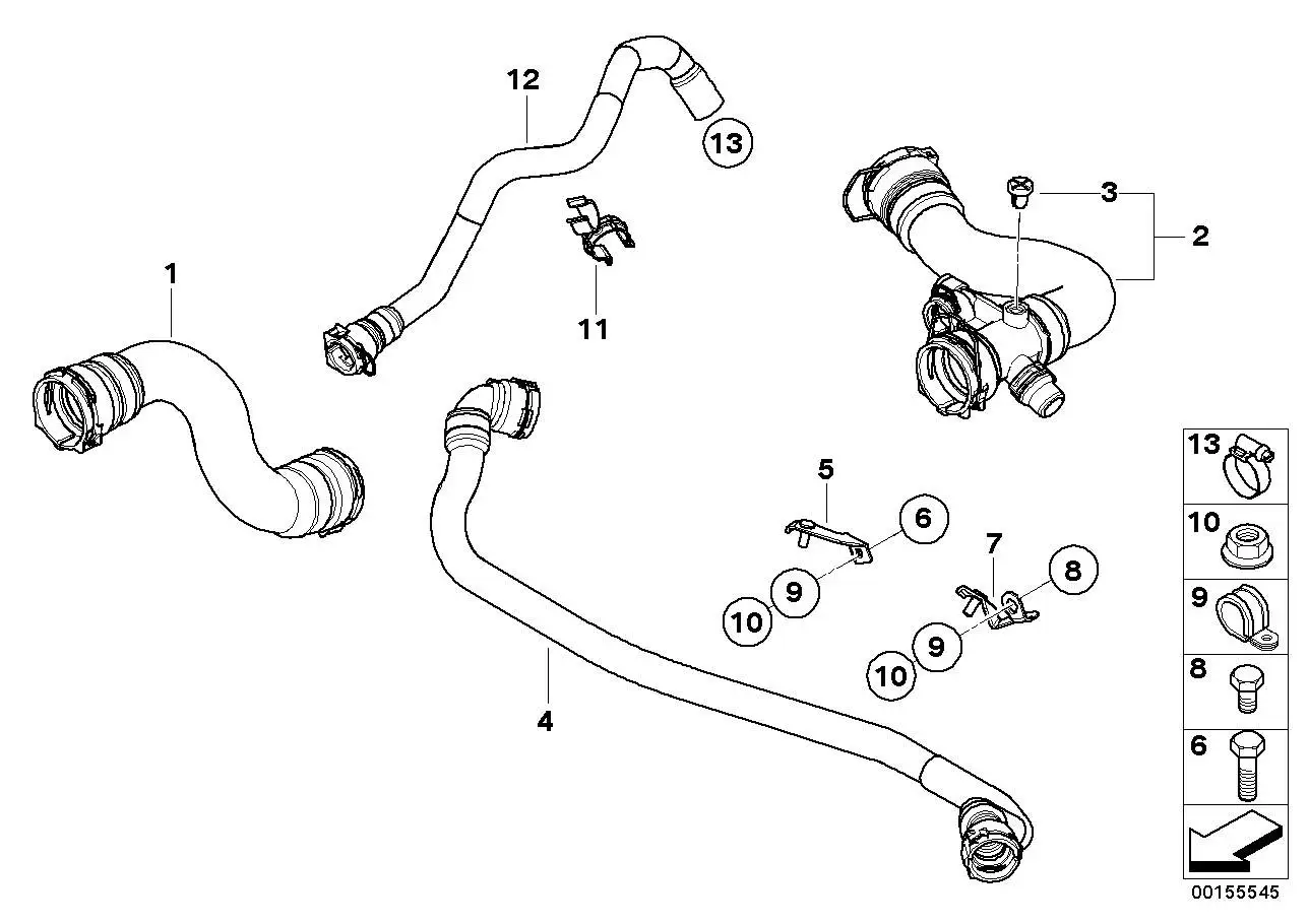 BMW Kühlmittelschlauch E83 17123424499 - X3 E83