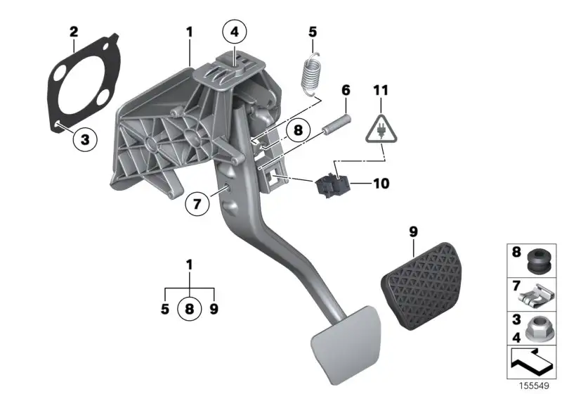 BMW Rückzugfeder Bremspedal E70 E71 F01 F02 F04 F06 F07 F10 F11 F
