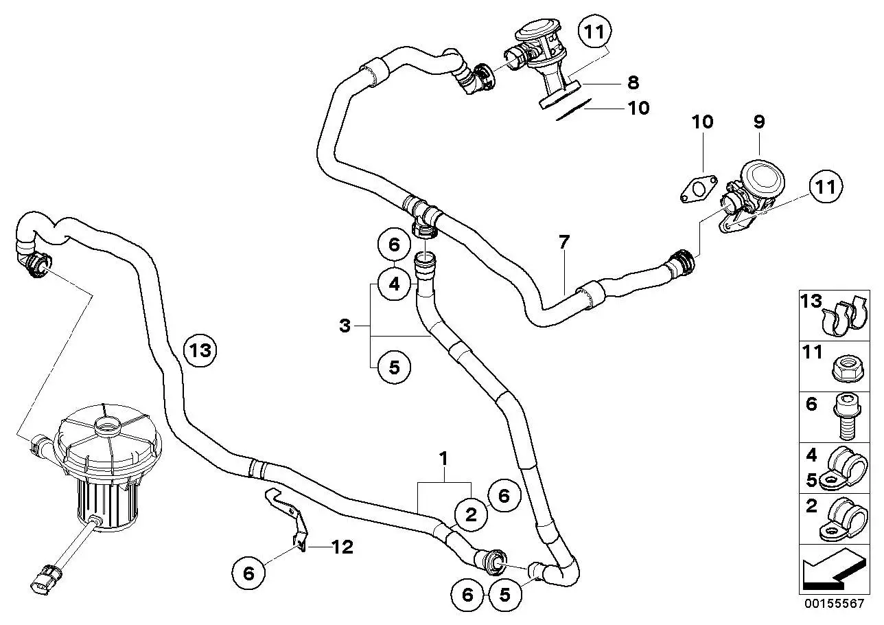 BMW Rohrschelle E60 E61 E63 E64 11727839107
