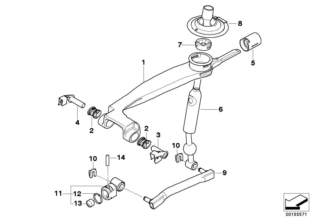 BMW Schalthebel E63 E64 25117527262