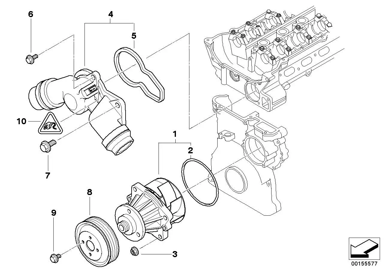 BMW Kühlmittelpumpe mechanisch E38 E39 E46 E53 E60 E61 E65 E66 E8