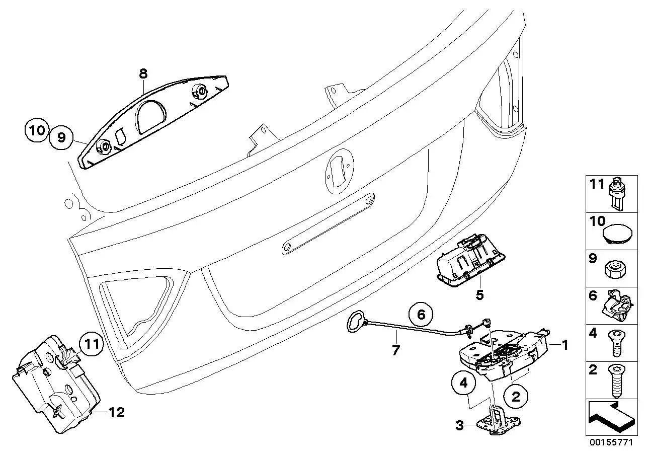 BMW Schloss Heckklappe E91 51247308844 - 3er E91