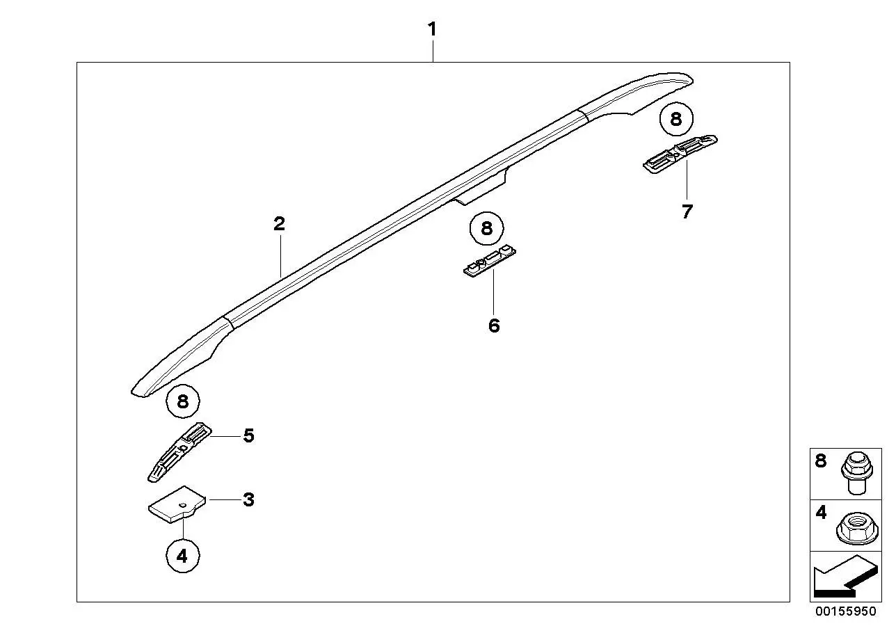 BMW Dachreling links E39 51138193027