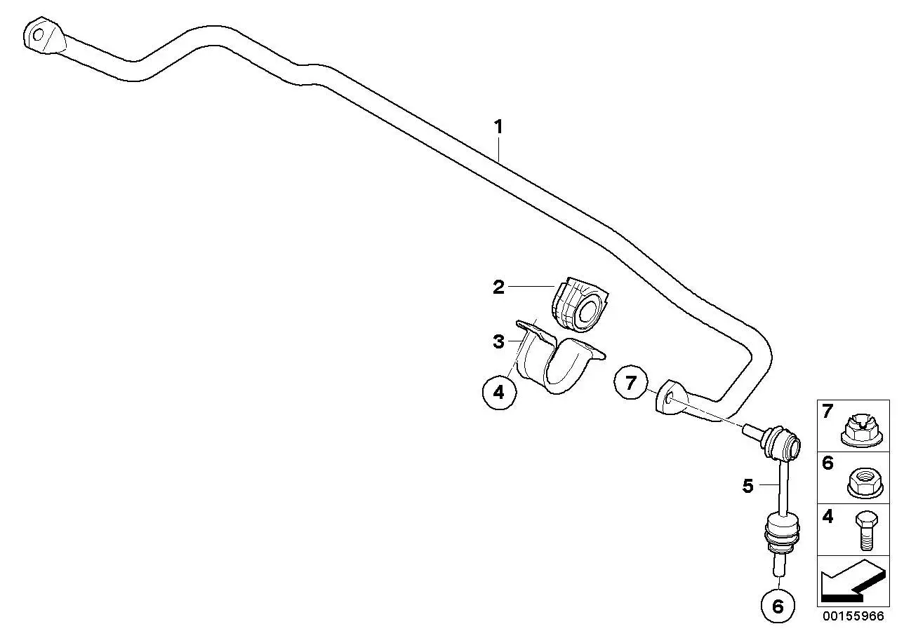 BMW Gummilager Stabilisator 33556772082 - Bildposition 02