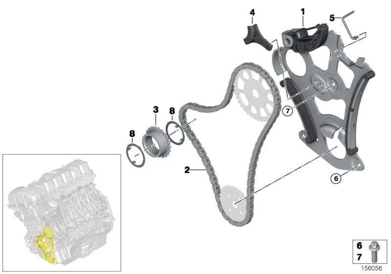 BMW ASA-Schraube E60 E61 E63 E64 E65 E66 E70 E71 E81 E82 E83 E84 E85 E86 E87 E88 E89 E90 E91 E92 E93 F01 F02 F07 F10 F11 F12 F13 F25 11417549370