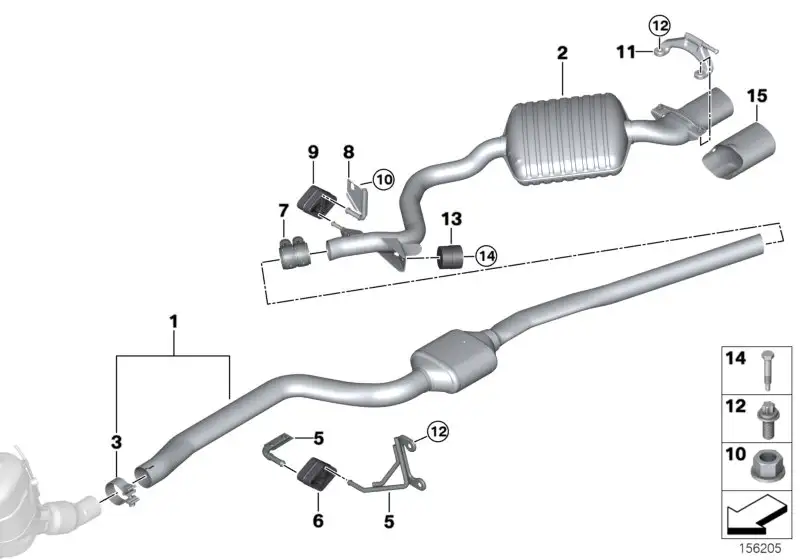 BMW Nachschalldämpfer E90 E91 18307805049