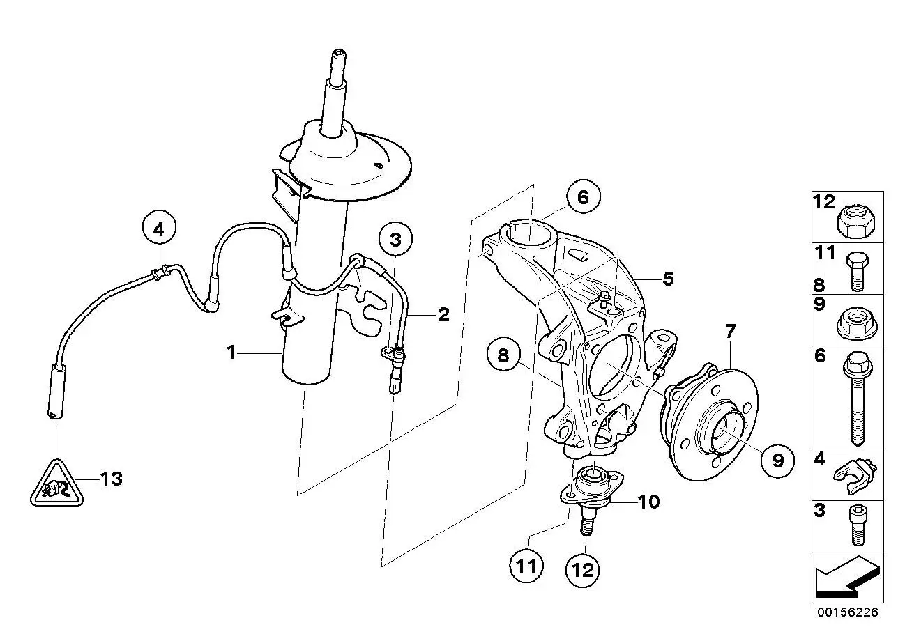 BMW Federbein vorn rechts 31316780468 - Bildposition 01