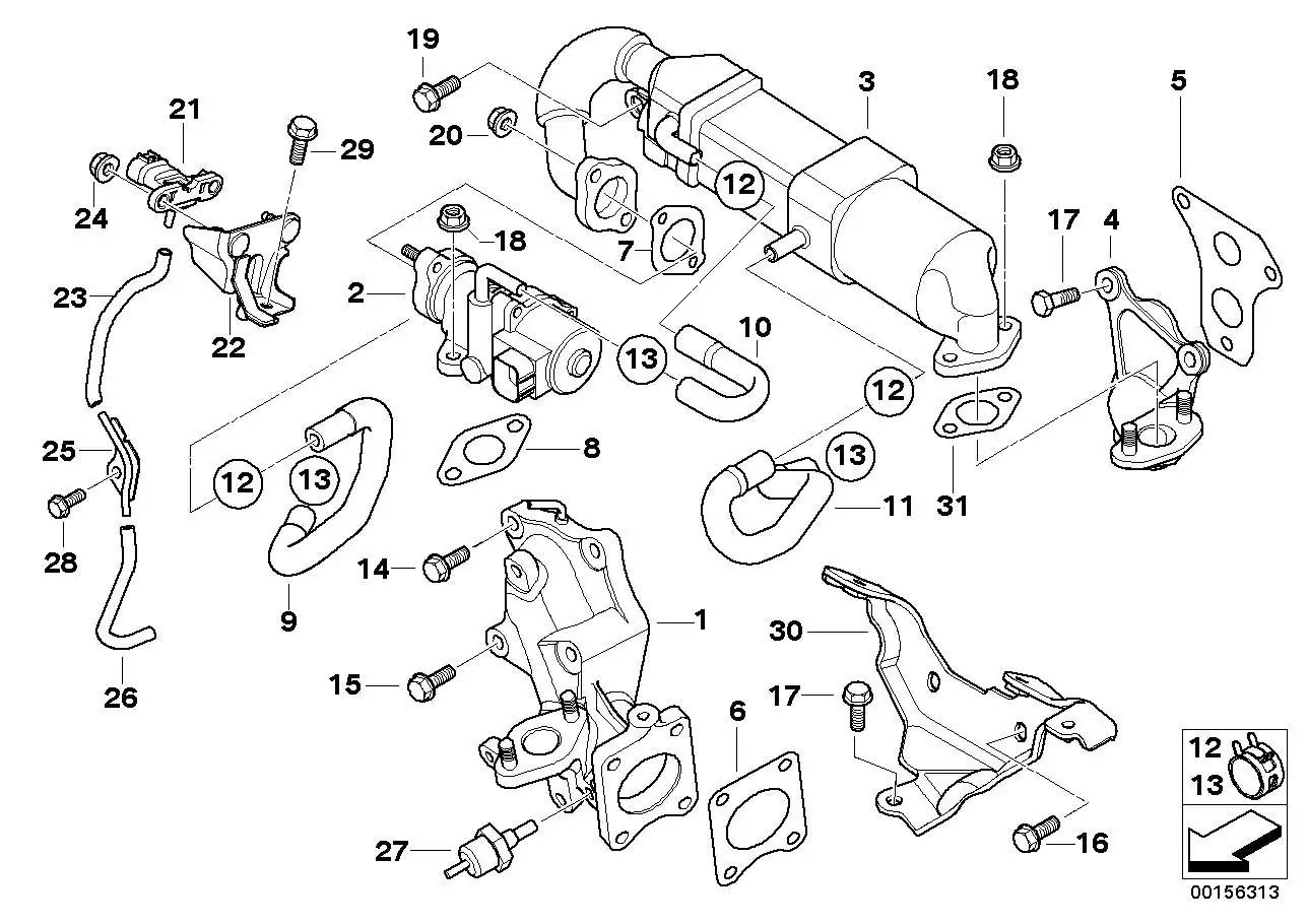 BMW Ladedrucksensor R50 13627801387