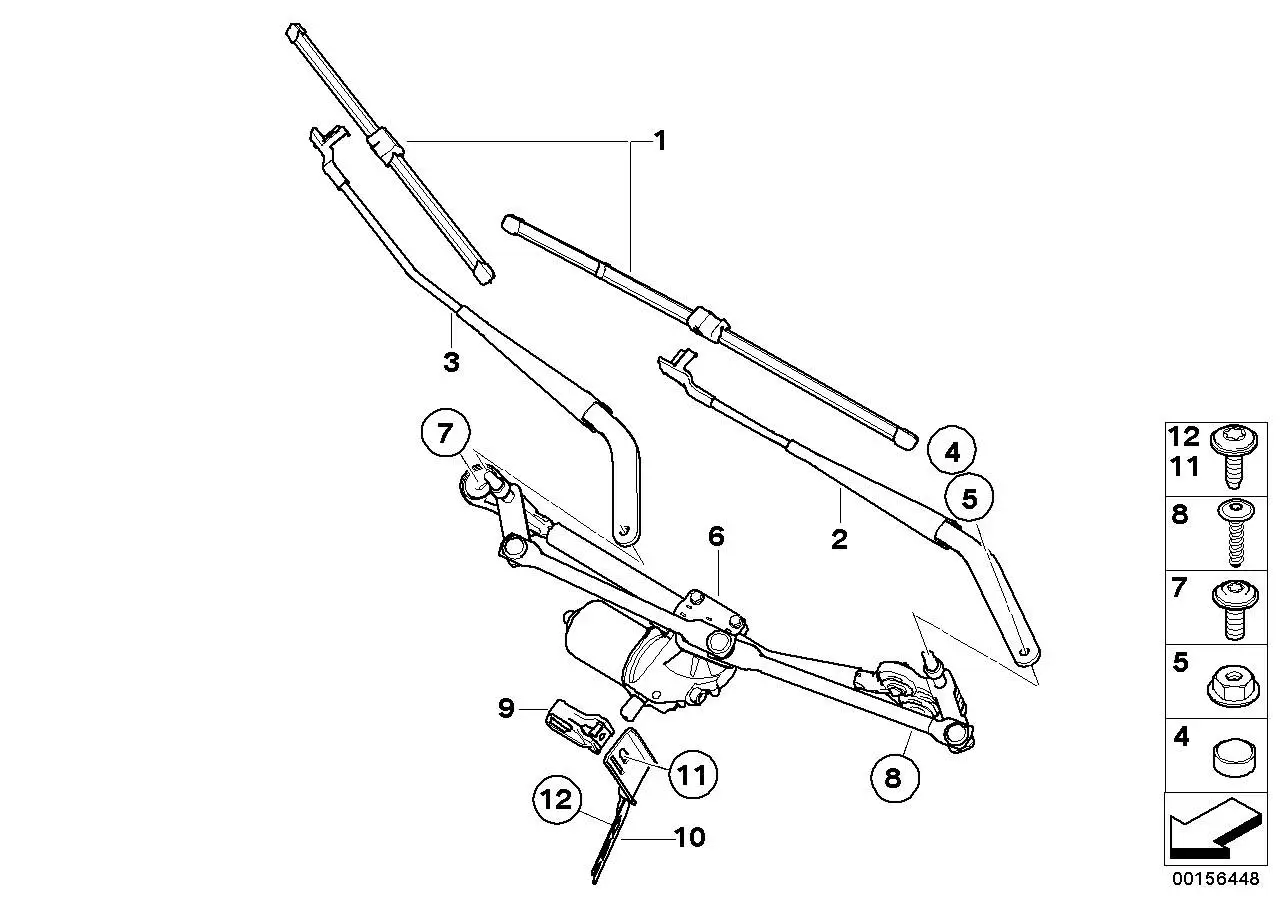 BMW Wischanlage komplett E70 E71 E72 61617200510 - X5 E70, X6 E71