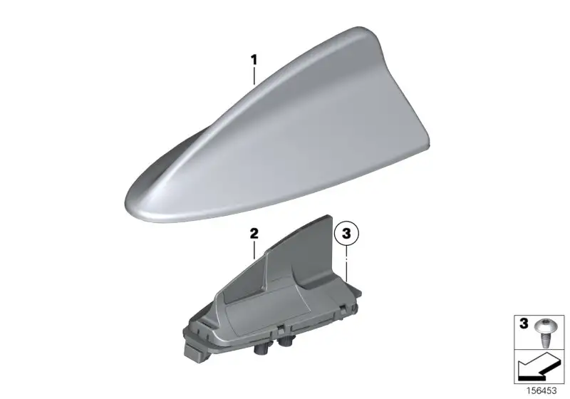 BMW Leergehäuse Dachantenne grundiert E70 E71 E72 F07 F11 F25 652