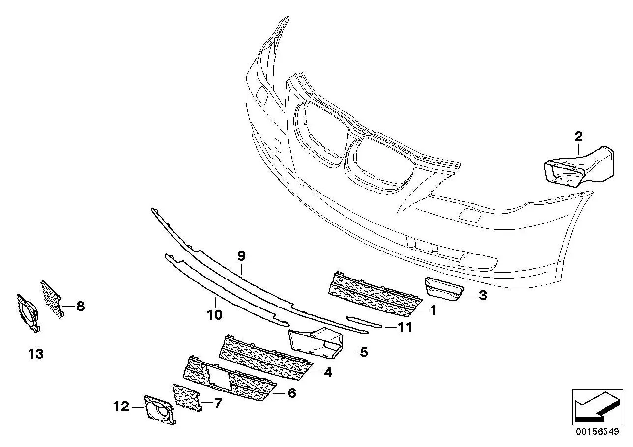 BMW Gitter seitlich rechts E60 E61 51117178098